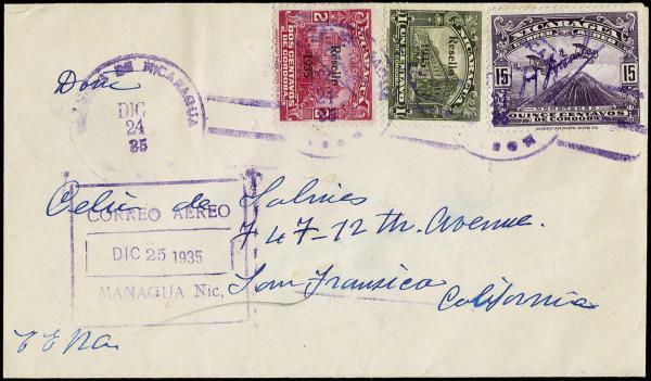 Lote 4114 - Sellos y sobres extranjeros - HR Harmer Inc. Venta 3032 Colección Bill Byerley de Nicaragua