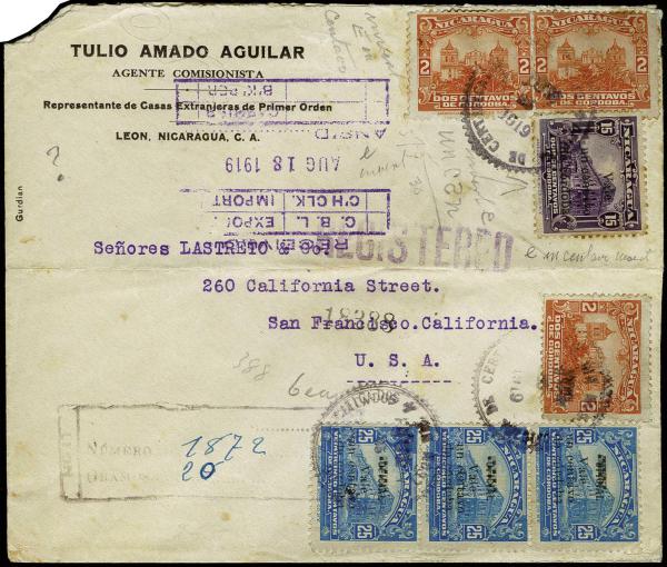 Lote 4109 - Sellos y sobres extranjeros - HR Harmer Inc. Venta 3032 Colección Bill Byerley de Nicaragua