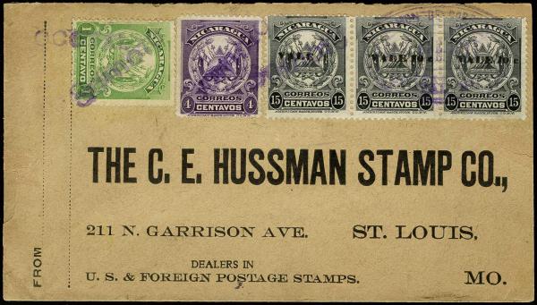 Lote 4072 - Sellos y sobres extranjeros - HR Harmer Inc. Venta 3032 Colección Bill Byerley de Nicaragua