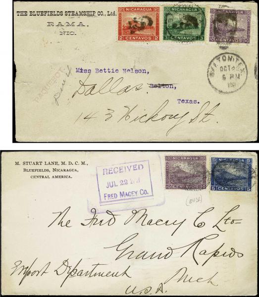 Lote 4060 - Sellos y sobres extranjeros - HR Harmer Inc. Venta 3032 Colección Bill Byerley de Nicaragua