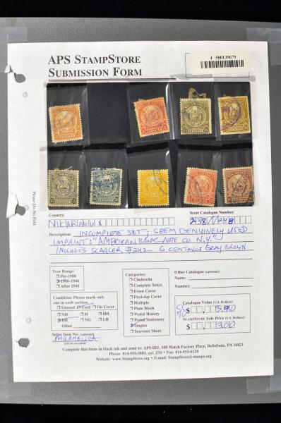 Lote 4069 - Sellos y sobres extranjeros - HR Harmer Inc. Venta 3032 Colección Bill Byerley de Nicaragua