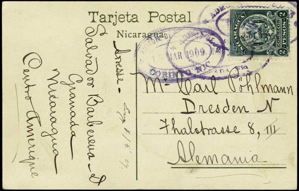 Lote 4067 - Sellos y sobres extranjeros - HR Harmer Inc. Venta 3032 Colección Bill Byerley de Nicaragua