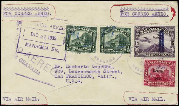 Lote 4116 - Sellos y sobres extranjeros - HR Harmer Inc. Venta 3032 Colección Bill Byerley de Nicaragua