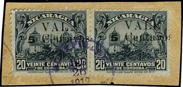 Lote 4107 - Sellos y sobres extranjeros - HR Harmer Inc. Venta 3032 Colección Bill Byerley de Nicaragua