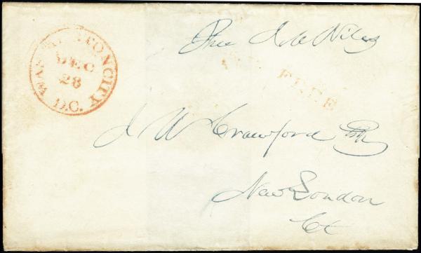 Lot 3324 - united states postal history Stampless Covers - Free Franks -  H. R. Harmer Inc United States and Worldwide Stamps, Covers, and Collections