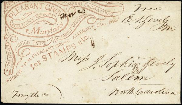 Lot 3336 - united states postal history Stampless Covers - Free Franks -  H. R. Harmer Inc United States and Worldwide Stamps, Covers, and Collections