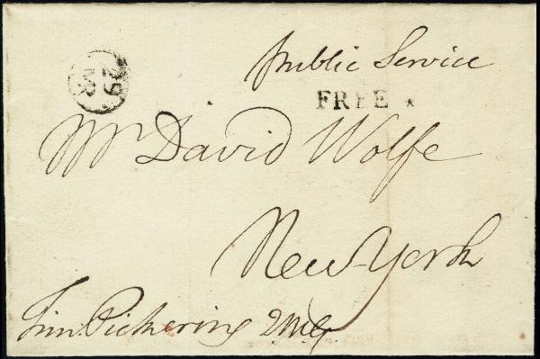 Lot 3325 - united states postal history Stampless Covers - Free Franks -  H. R. Harmer Inc United States and Worldwide Stamps, Covers, and Collections