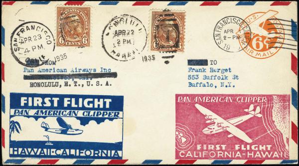 Lot 3351 - United States and Foreign Airmail Covers Clipper and Pacific Flights -  H. R. Harmer Inc United States and Worldwide Stamps, Covers, and Collections