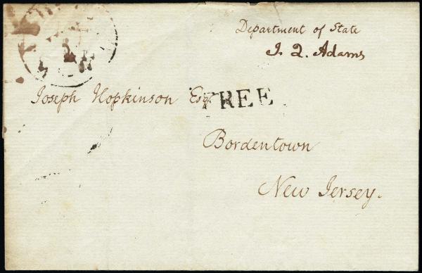 Lot 3290 - united states postal history Stampless Covers - Free Franks -  H. R. Harmer Inc United States and Worldwide Stamps, Covers, and Collections
