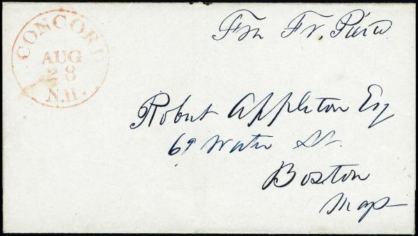 Lot 3298 - united states postal history Stampless Covers - Free Franks -  H. R. Harmer Inc United States and Worldwide Stamps, Covers, and Collections