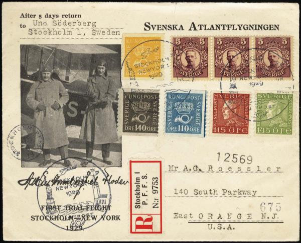 Lot 3349 - United States and Foreign Airmail Covers Transoceanic Record Flights -  H. R. Harmer Inc United States and Worldwide Stamps, Covers, and Collections
