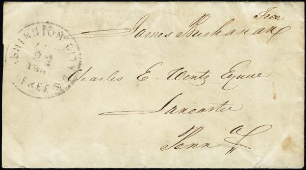 Lot 3300 - united states postal history Stampless Covers - Free Franks -  H. R. Harmer Inc United States and Worldwide Stamps, Covers, and Collections