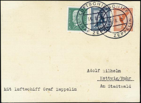 Lot 3362 - United States and Foreign Airmail Covers Foreign Zeppelin Flights -  H. R. Harmer Inc United States and Worldwide Stamps, Covers, and Collections