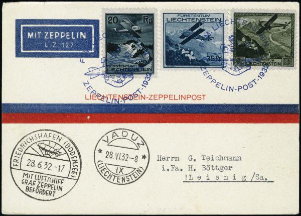 Lot 3366 - United States and Foreign Airmail Covers Foreign Zeppelin Flights -  H. R. Harmer Inc United States and Worldwide Stamps, Covers, and Collections