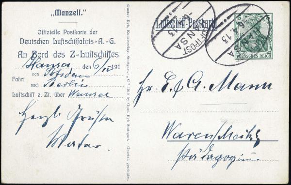 Lot 3361 - United States and Foreign Airmail Covers Foreign Zeppelin Flights -  H. R. Harmer Inc United States and Worldwide Stamps, Covers, and Collections