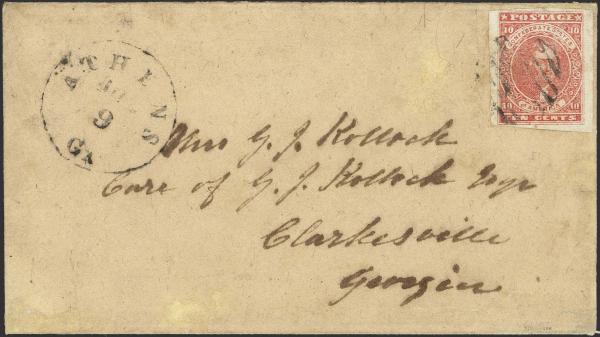 Lot 132 - Confederate States of America Postal History Confederate States General Issues - H. R. Harmer Inc January 26, 2022: “Erivan” Collection Part VI Lot 132 - Confederate States of America Postal History Confederate States General Issues - H. R. Harmer Inc January 26, 2022: “Erivan” Collection Part VI