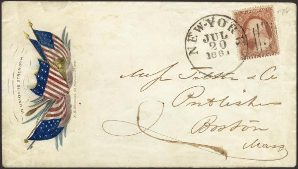 Lot 82 - united states postal history Civil War Covers - Union Patriotic Covers -  H. R. Harmer Inc January 26, 2022: “Erivan” Collection Part VI