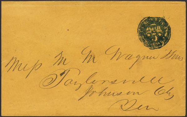 Lot 103 - Confederate States of America Postal History Confederate Postmasters Provisionals - H. R. Harmer Inc January 26, 2022: “Erivan” Collection Part VI Lot 103 - Confederate States of America Postal History Confederate Postmasters Provisionals - H. R. Harmer Inc January 26, 2022: “Erivan” Collection Part VI