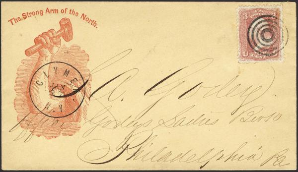 Lot 87 - united states postal history Civil War Covers - Union Patriotic Covers -  H. R. Harmer Inc January 26, 2022: “Erivan” Collection Part VI