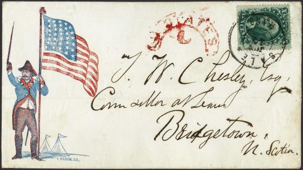 Lot 77 - united states postal history Civil War Covers - Union Patriotic Covers -  H. R. Harmer Inc January 26, 2022: “Erivan” Collection Part VI