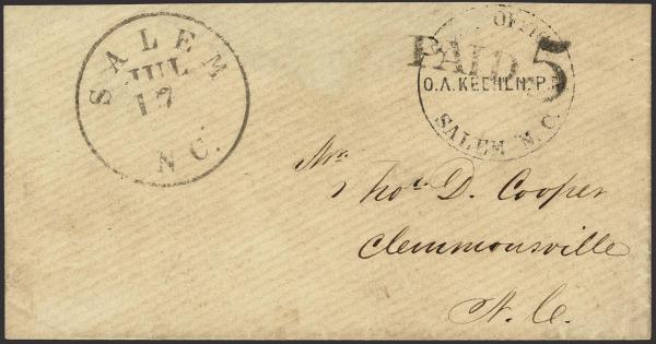 Lot 120 - Confederate States of America Postal History Confederate Postmasters Provisionals - H. R. Harmer Inc January 26, 2022: “Erivan” Collection Part VI Lot 120 - Confederate States of America Postal History Confederate Postmasters Provisionals - H. R. Harmer Inc January 26, 2022: “Erivan” Collection Part VI