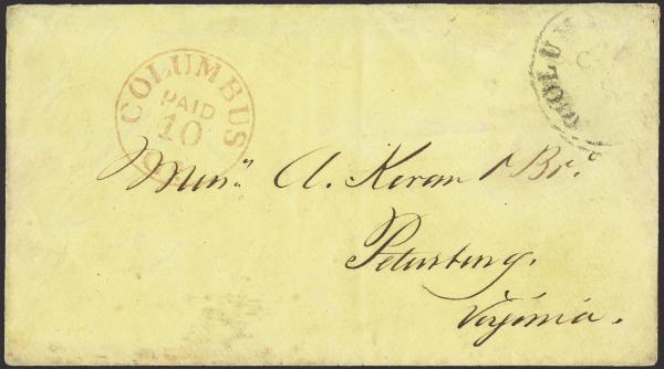 Lot 96 - Confederate States of America Postal History Confederate Postmasters Provisionals -  H. R. Harmer Inc January 26, 2022: “Erivan” Collection Part VI