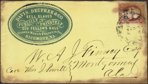 Lot 121 - Confederate States of America Postal History Confederate States General Issues - H. R. Harmer Inc January 26, 2022: “Erivan” Collection Part VI Lot 121 - Confederate States of America Postal History Confederate States General Issues - H. R. Harmer Inc January 26, 2022: “Erivan” Collection Part VI