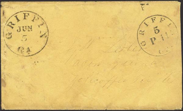 Lot 99 - Confederate States of America Postal History Confederate Postmasters Provisionals -  H. R. Harmer Inc January 26, 2022: “Erivan” Collection Part VI