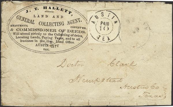 Lot 92 - Confederate States of America Postal History Confederate Postmasters Provisionals -  H. R. Harmer Inc January 26, 2022: “Erivan” Collection Part VI
